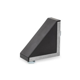 GN 30b Winkel, Aluminium, für Aluprofile (b-Baukasten), mit Zubehör Form: C - mit Befestigungsset und Abdeckkappe<br />Oberfläche (Winkel): AB - blank<br />Größe: 30x60/40x80/45x90