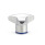 GN 5445 Dreisterngriffe, Edelstahl, Hygienic Design Oberfläche: PL - poliert (Ra < 0,8 µm)
Werkstoff (Dichtring): H - HNBR