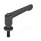 GN 307 Verstellbare Klemmhebel, Zink-Druckguss, mit Schraube und Auflagescheibe Farbe: SW - schwarz, RAL 9005, strukturmatt