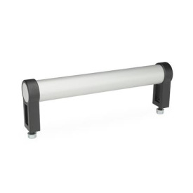 GN 333.1 Maniglie tubolari, alluminio / lega di zinco pressofusa Tipo: B - Montaggio dal lato dell'operatore (solo per d<sub>1</sub> = 28)<br />Finitura: EL - Anodizzato, colore naturale