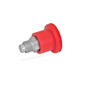 GN 822 Miniraster, Rastmechanik verdeckt, mit rotem Knopf Werkstoff: NI - Edelstahl<br />Form: C - mit Rastsperre<br />Farbe: RT - rot, RAL 3000