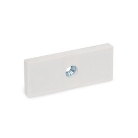 GN 57.4 Magneti di ritegno, neodimio-ferro-boro, con foro svasato, con rivestimento in gomma Tipo: A - Con 1 foro svasato<br />Colore: WS - Colore bianco
