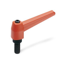 GN 500 Verstellbare Klemmhebel, Kunststoff, mit Schraube Stahl Farbe: OR - orange, RAL 2004, matt