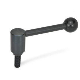 GN 212.3 Verstellbare Spannhebel, Schraube, Stahl Form: D - Hebel gerade