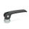 GN 927 Exzenterspanner, Hebel Zink-Druckguss, Auflagescheibe Kunststoff, mit Innengewinde Form: A - Kunststoff-Auflagescheibe mit Stellmutter
Farbe: B - schwarz, RAL 9005