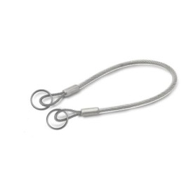 GN 111.8 Halteseile, Edelstahl 1.4401 (A4), mit Schlüsselringen oder einem Schlüsselring und einer Befestigungslasche Form: A - mit 2 Schlüsselringen<br />Farbe: TR - transparent