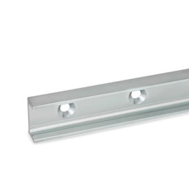 GN 2422 Guide laterali lineari per ruote a camme Tipo: UV - Guida di supporto mobile, con foro di montaggio per vite a testa svasata