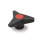GN 533.6 Dreisterngriffe, Softline, Buchse Messing / Edelstahl Farbe der Abdeckkappe: DRT - rot, RAL 3000, matt