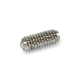 GN 615.8 Federnde Edelstahl-Druckstücke, Kugel gleitgelagert, mit Schlitz Form: KSN - Edelstahl, verstärkter Federdruck
