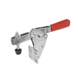 GN 820.2 Attrezzi di serraggio rapido in acciaio INOX, leva di azionamento orizzontale, per montaggio laterale Materiale: NI - Acciaio inox<br />Tipo: MFC - Braccio di bloccaggio a forcella, con due rondelle flangiate e vite di bloccaggio GN 708.1