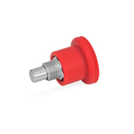 GN 822 Miniraster, Rastmechanik verdeckt, mit rotem Knopf Werkstoff: NI - Edelstahl<br />Form: B - ohne Rastsperre<br />Farbe: RT - rot, RAL 3000