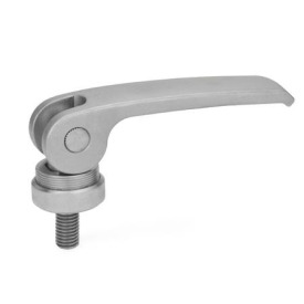 GN 927.7 Exzenterspanner, Edelstahl, mit Schraube Form: A - Edelstahl-Auflagescheibe mit Stellmutter