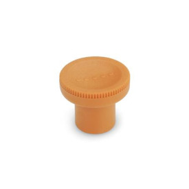 GN 676 Rändelknöpfe, Kunststoff, Gewindebuchse Messing Farbe: OR - orange, RAL 2004, matt