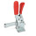 GN 810.3 Schnellspanner, Stahl, Spannhebel vertikal, mit Verriegelung, mit waagrechtem Fuß Form: EL - massiver Spannarm, mit Halteschelle zum Anschweißen