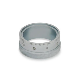 GN 264 Teilringe, Stahl, mattverchromt Form: MCRS - mattverchromt, Standard Skala 0...90, 100 Teilstriche, entspr. Skalier-Schema d<sub>1</sub>/100 A RA 0-10 20...90/10