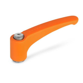 GN 602.1 Verstellbare Klemmhebel, Zink-Druckguss, Buchse Edelstahl Farbe: OS - orange, RAL 2004, strukturmatt