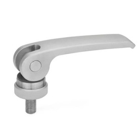 GN 927.5 Exzenterspanner mit Schraube, Hebel Edelstahl Form: A - Kunststoff-Auflagescheibe mit Stellmutter