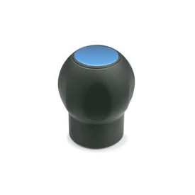 GN 675.1 Kugelgriffe, mit Abdeckkappe, Kunststoff, Softline Farbe der Abdeckung: DBL - blau, RAL 5024, matt