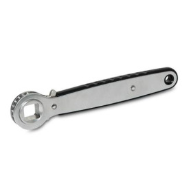 GN 318 Ratschenspanner, Edelstahl, mit Durchgangs- / Sackloch Form: A - Ratscheneinsatz mit Durchgangsloch<br />Einsatz: V