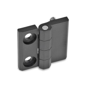 GN 237.1 Scharniere, Kunststoff Form: E - 2x Bohrungen für Zylinderschrauben, 2x Gewindestifte