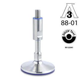 GN 20 Piedini di livellamento, acciaio INOX, senza fori di montaggio, Hygienic Design 