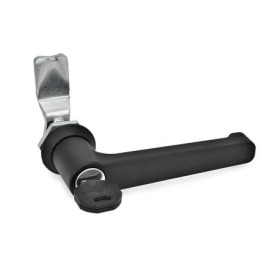 GN 115 Chiusure con manopola, con serratura, collare corpo di contenimento rivestito con polveri colore nero Tipo: LUG - Con leva di manovra (serratura diversa)