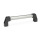 GN 667.2 Maniglie a ponte per armadi, tubolare in alluminio/acciaio INOX, montaggio dal lato posteriore Finitura: NG - rettificato, finitura matt brillante
