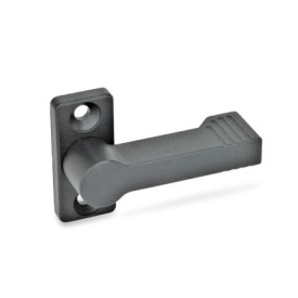 GN 702 Sperrriegel, Zink-Druckguss, mit 4 Raststellungen Form: A - mit Anschraubflansch<br />Farbe: SW - schwarz, RAL 9005