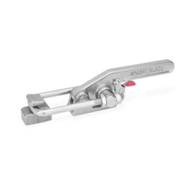 GN 852.3 Edelstahl-Verschlussspanner mit Verriegelung, schwere Ausführung Form: T6S - zum Anschweißen, mit Zugbügel, mit Gegenhalter