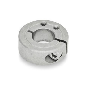GN 7062.1 Geschlitzte Stellringe, Edelstahl, mit Anbau-Gewindebohrungen Form: B - Anbau-Gewindebohrung, axial