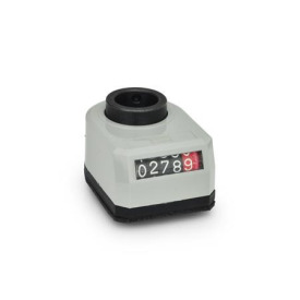GN 953 Stellungsanzeiger, 5-stellig, digitale Anzeige, mechanisches Zählwerk, Hohlwelle Stahl Einbaulage: AR - schräg, unten<br />Farbe: GR - grau, RAL 7035