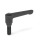 GN 302 Flache verstellbare Klemmhebel, Zink-Druckguss, Schraube Stahl Farbe: SW - schwarz, RAL 9005, strukturmatt