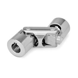 DIN 808 Edelstahl-Kreuzgelenke mit Gleitlager Werkstoff: NI - Edelstahl<br />Bohrungskennzeichnung: K - mit Nabennut<br />Form: D - Doppelgelenk