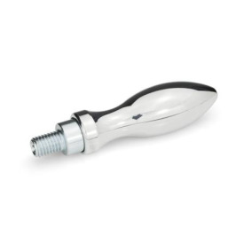 DIN 98 Drehbare Ballengriffe Stahl,  Aluminium, Kunststoff Werkstoff: AL - Aluminium<br />Form: E - mit Gewindezapfen