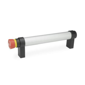 GN 331 Rohrgriffe, Aluminium, mit elektrischer Schaltfunktion Oberfläche: EL - eloxiert, naturfarben<br />Form: T0 - ohne Taster<br />Kennziffer: 2 - mit Not-Aus-Schalter