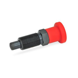 GN 817 Rastbolzen, Stahl, mit rotem Knopf Form: B - ohne Rastsperre, ohne Kontermutter<br />Farbe: RT - rot, RAL 3000, matt