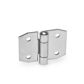 GN 1364 Edelstahl-Blechscharniere, spitzgeschnitten Breite l<sub>1</sub>: 70