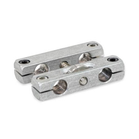 GN 474.3 Parallel-Klemmhalter mit Verstellspindel, Aluminium Form: S - mit vier Zylinderschrauben<br />Oberfläche: MT - matt, gleitgeschliffen