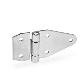 GN 1364 Edelstahl-Blechscharniere, spitzgeschnitten Breite l<sub>3</sub>: 105
