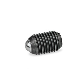 GN 615 Pressori a molla, con sfera, con intaglio, acciaio / acciaio INOX Tipo: KS - Acciaio, carico della molla elevato