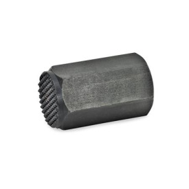 GN 409.2 Positionierelemente mit Innengewinde Druckflächenform: R - Druckfläche geriffelt