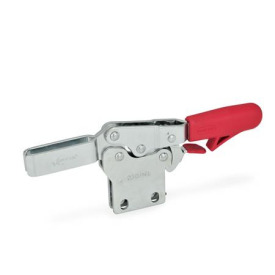 GN 820.4 Schnellspanner, Stahl, Spannhebel horizontal, mit Verriegelung, mit senkrechtem Fuß Form: NL - offener Spannarm, mit 2 Flankenscheiben