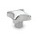 DIN 6335 Kreuzgriffe, Aluminium Form: E - mit Gewinde-Sackloch
Oberfläche: PL - poliert