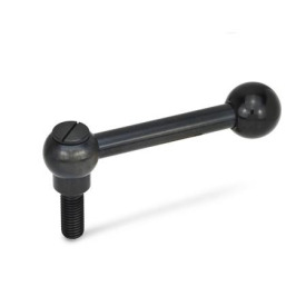 GN 6337.3 Verstellbare Kugelgriffe, mit Gewindestift, Stahl Form: M - Griff gerade