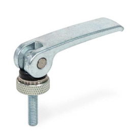 GN 927.3 Exzenterspanner mit Schraube, Hebel Stahl Form: A - Kunststoff-Auflagescheibe mit Stellmutter