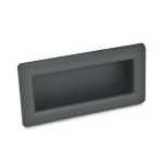 Maniglie da incasso, montaggio a scatto, plastica