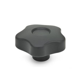 GN 5337.2 Sterngriffe, Kunststoff, Buchse Messing / Stahl Form: C - mit Abdeckkappe (Sackloch H9)