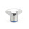 GN 5445 Dreisterngriffe, Edelstahl, Hygienic Design Oberfläche: PL - poliert (Ra < 0,8 µm)
Werkstoff (Dichtring): F - FKM