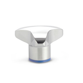 GN 5445 Dreisterngriffe, Edelstahl, Hygienic Design Oberfläche: PL - poliert (Ra < 0,8 µm)<br />Werkstoff (Dichtring): F - FKM