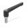 GN 300.1 Verstellbare Klemmhebel, Zink-Druckguss, Schraube Edelstahl Farbe: SW - schwarz, RAL 9005, strukturmatt